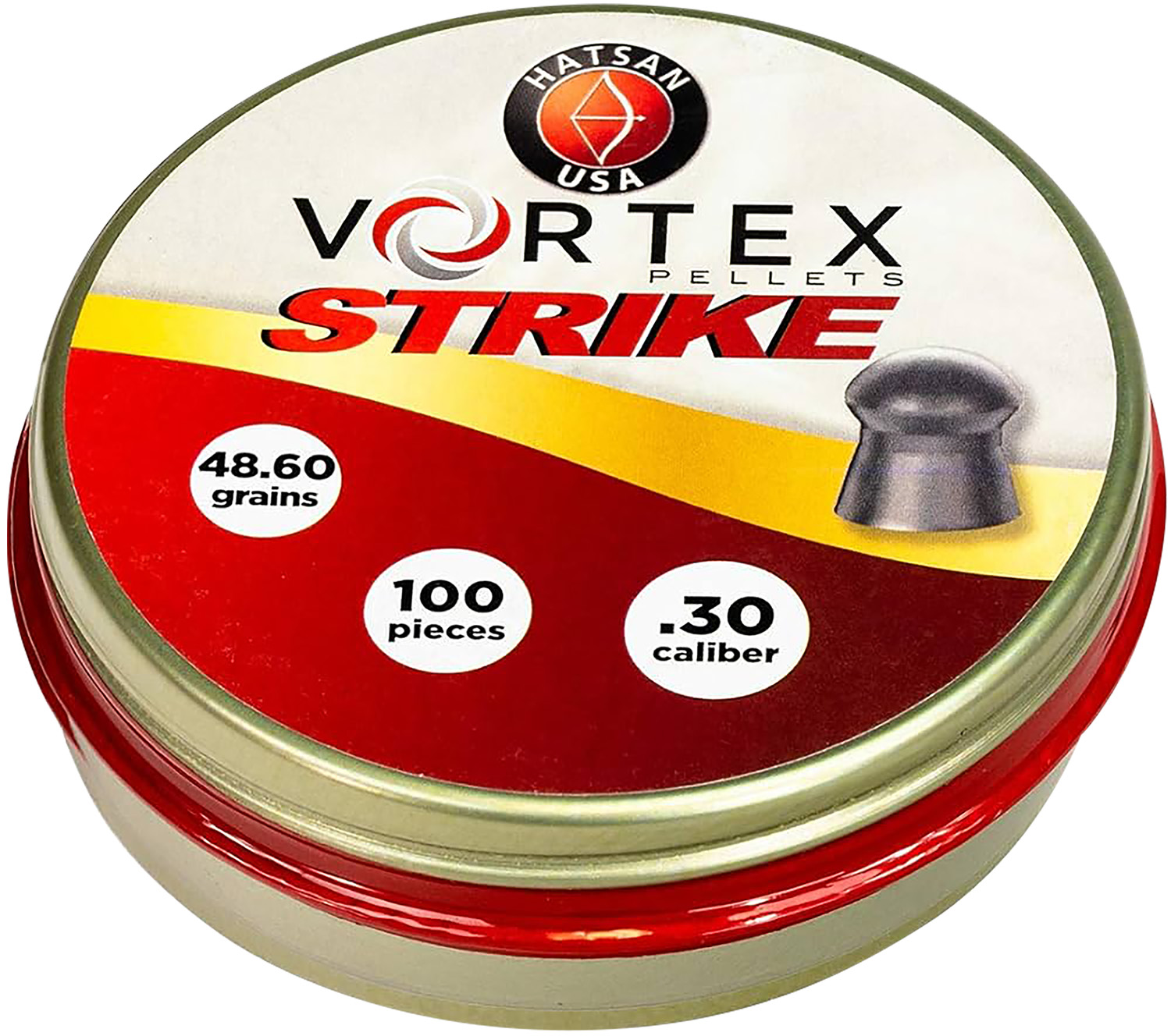 Hatsan USA Ha90643 Vortex Strike Pellets 30 Cal Lead Domed 100 Pellets