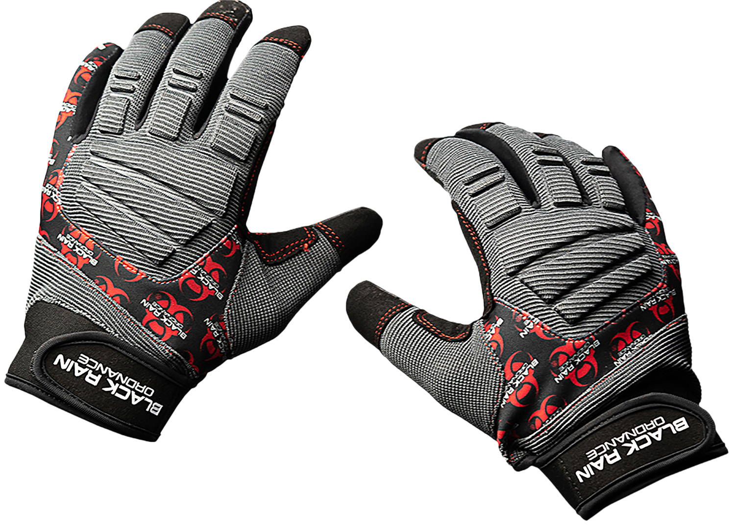 Black Rain Ordnance TACTGLOVEGRY/BLK/RDL Tactical Gloves Black/Gray/Red-img-0