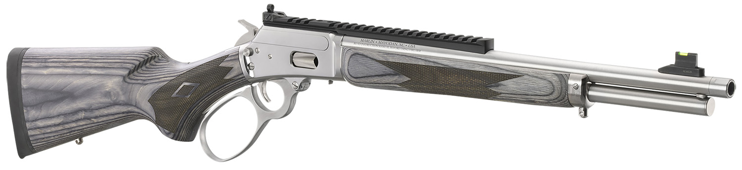 Marlin 1894 SBL Rifle 44 Special/44 Rem Mag 16" Polished Stainless Threaded Barrel Polished Stainless Picatinny Rail Receiver Gray Fixed Laminate Stock