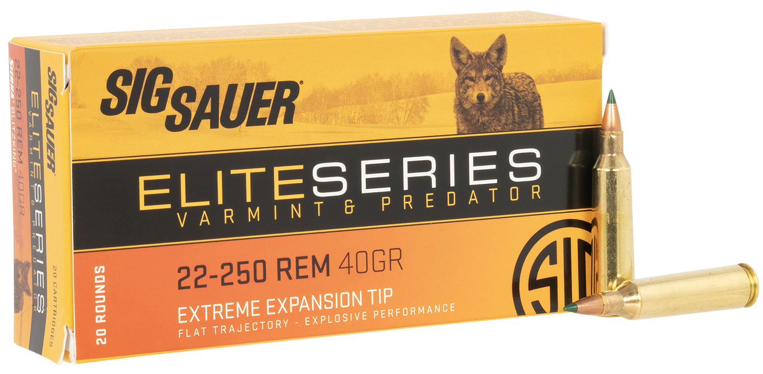 Sig Sauer E225Vp4020 Varmint & Predator 22-250 Rem 40 Gr 20 Per Box/ 10 Case