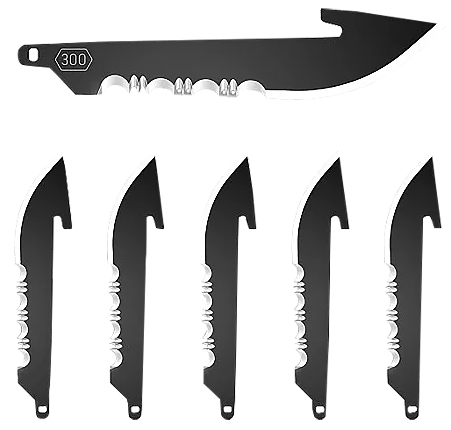 Outdoor Edge RRS30K6C Replacement Blades 6 3" Black Drop Point Serrated 420J2 SS Blades