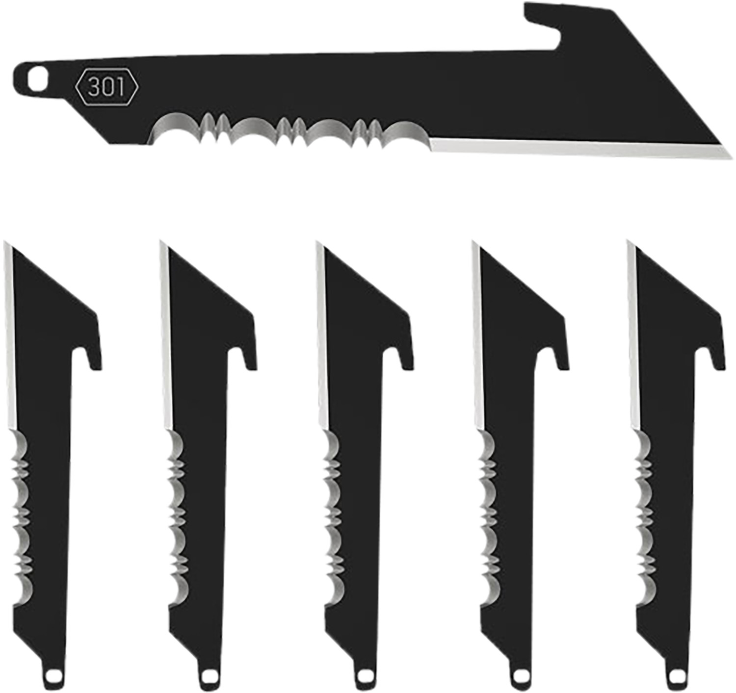 Outdoor Edge RRUS30K6C Replacement Blades 6 3" Black Utility Serrated 420J2 SS Blades