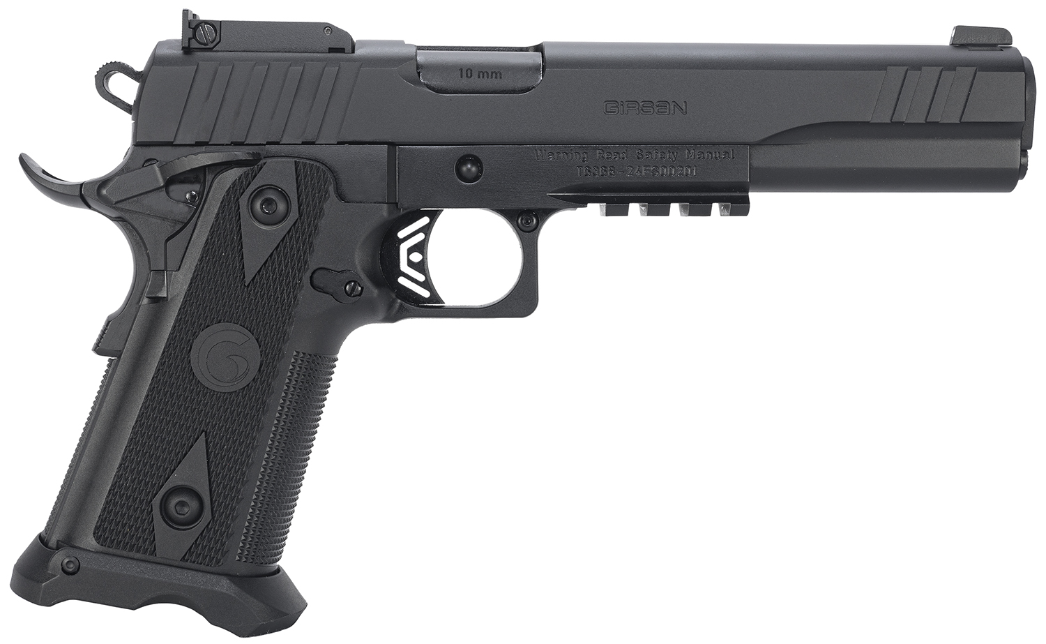 Girsan 395075 Witness2311  10mm Auto 15+1 6" Black Steel Barrel, Black Optic Ready/Serrated Steel Slide, Black Polymer Frame w/Beavertail & Picatinny Rail, Black Checkered Polymer Grip, Ambidextrous