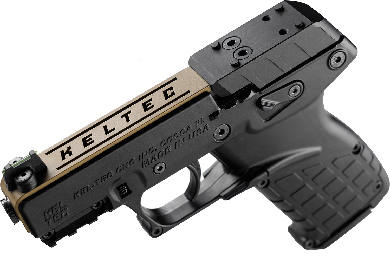 Kel-Tec P17BBLKORTANS P17 22 LR 16+1 3.80" Black Tan Optic Ready Slide