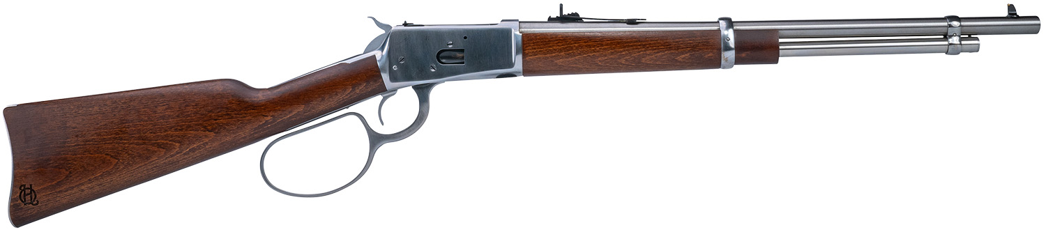 Heritage Mfg H92357189 92 Ranch Hand 38 Special +P/357 Mag 8rd 18" Stainless Polished  Barrel, Stainless Polished Receiver, Fixed Hardwood Stock