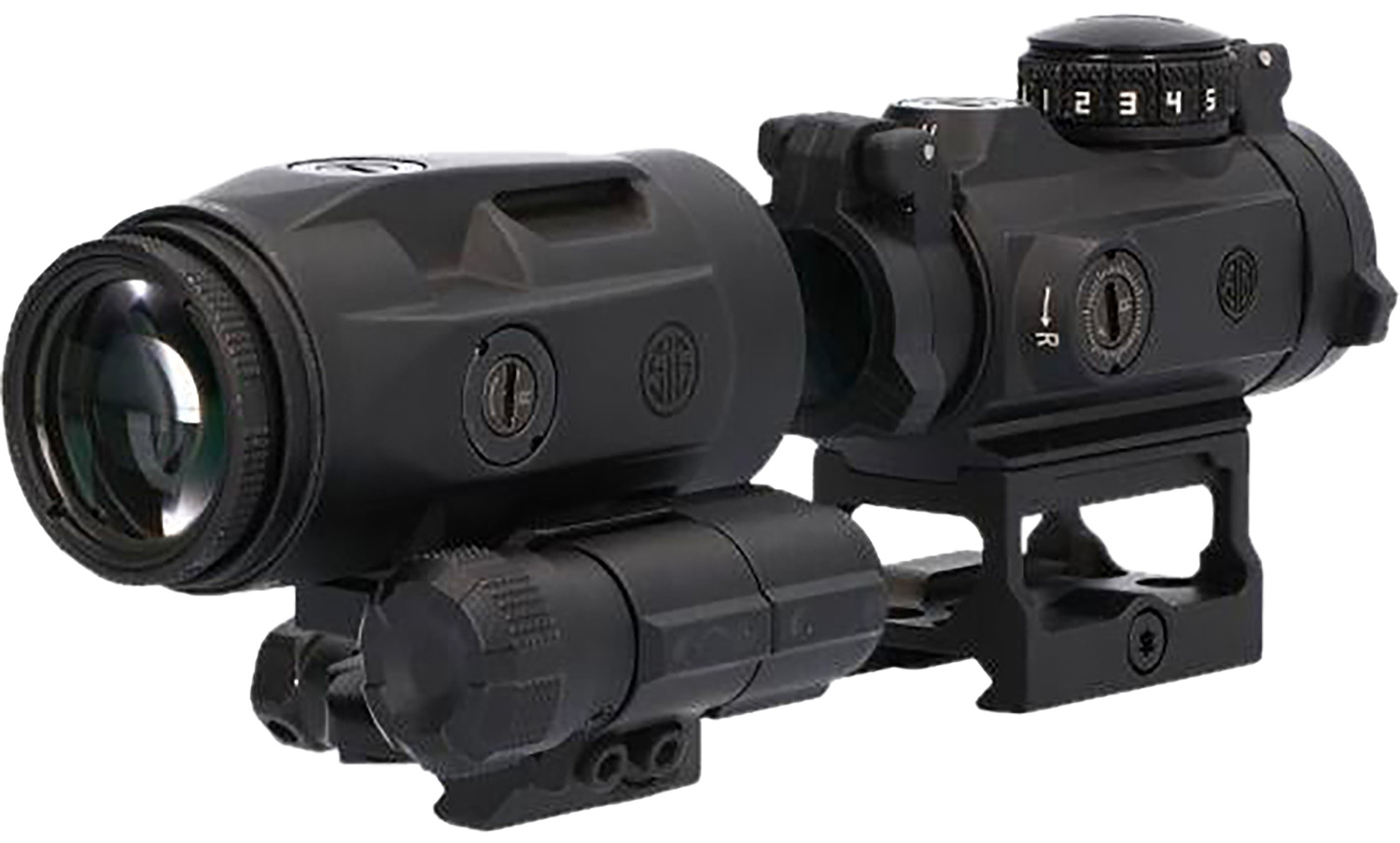 Sig Sauer Electro-Optics SORJMSR101 Romeo-MSR Gen II w/Juliet3 Black 1x/3x 20mm/22mm 2 MOA Red Dot Juliet 3 Micro Magnifier Sig Sauer Electro-Optics SORJMSR101 Romeo-MSR Gen II w/Juliet3 Black 1x/3x 20mm/22mm 2 MOA Red Dot Juliet 3 Micro Magnifier