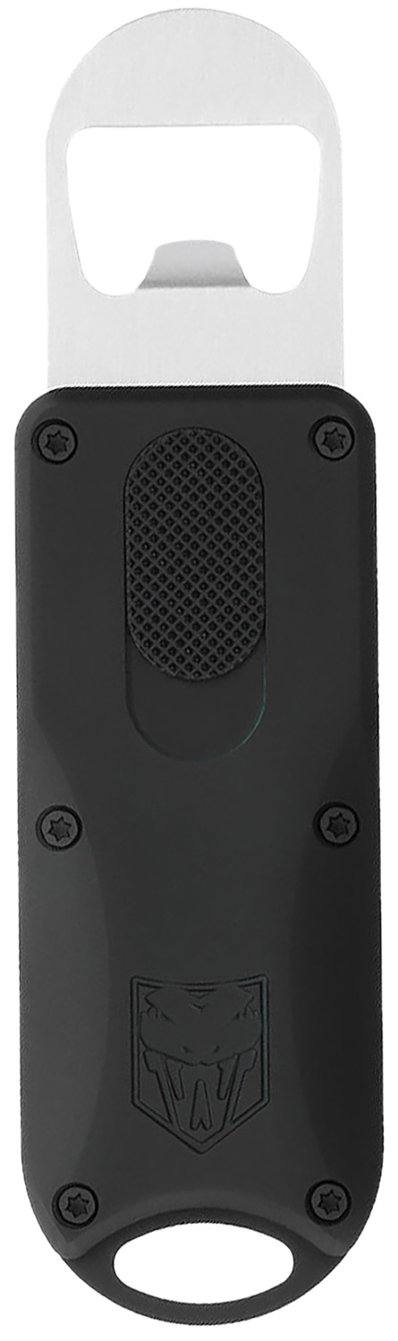 CobraTec Knives CTOTFBOBLK Bottle Opener  Black Aluminum/Stainless Steel