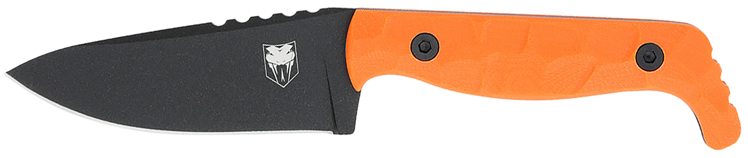 CobraTec Knives CTKPORG Kingpin EDC 4" Fixed Drop Point Plain Black Powder Coated D2 Steel Blade, 4" Blaze Orange Textur