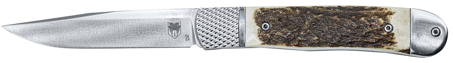 CobraTec CTTHRSTG Trapper 3.12" D2 Steel Blade Stag Handle Knife