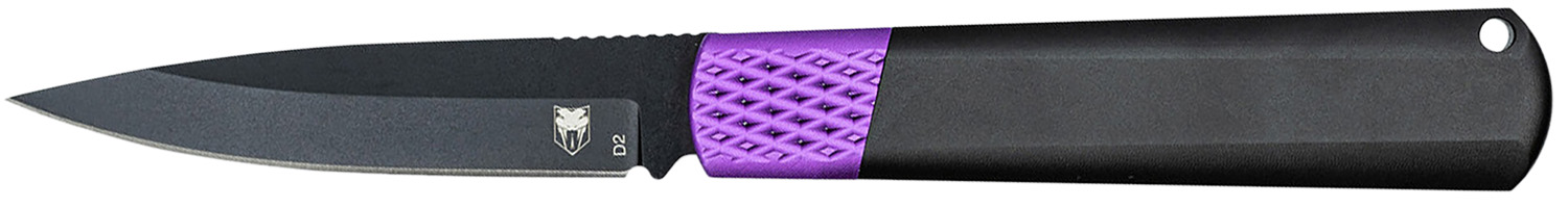 CobraTec CTWOLVERINEBLK Gideon 3" D2 Blade Black/Purple Handle Knife