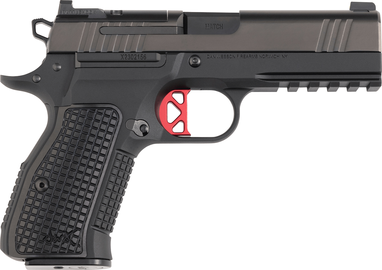 Dan Wesson 92113 DWX  Compact Frame 9mm Luger 10+1 4.95" Black Match Grade Barrel, Black DLC Optics Ready/Serrated Steel Slide, Black Aluminum Frame w/Beavertail Black Textured Aluminum Grip