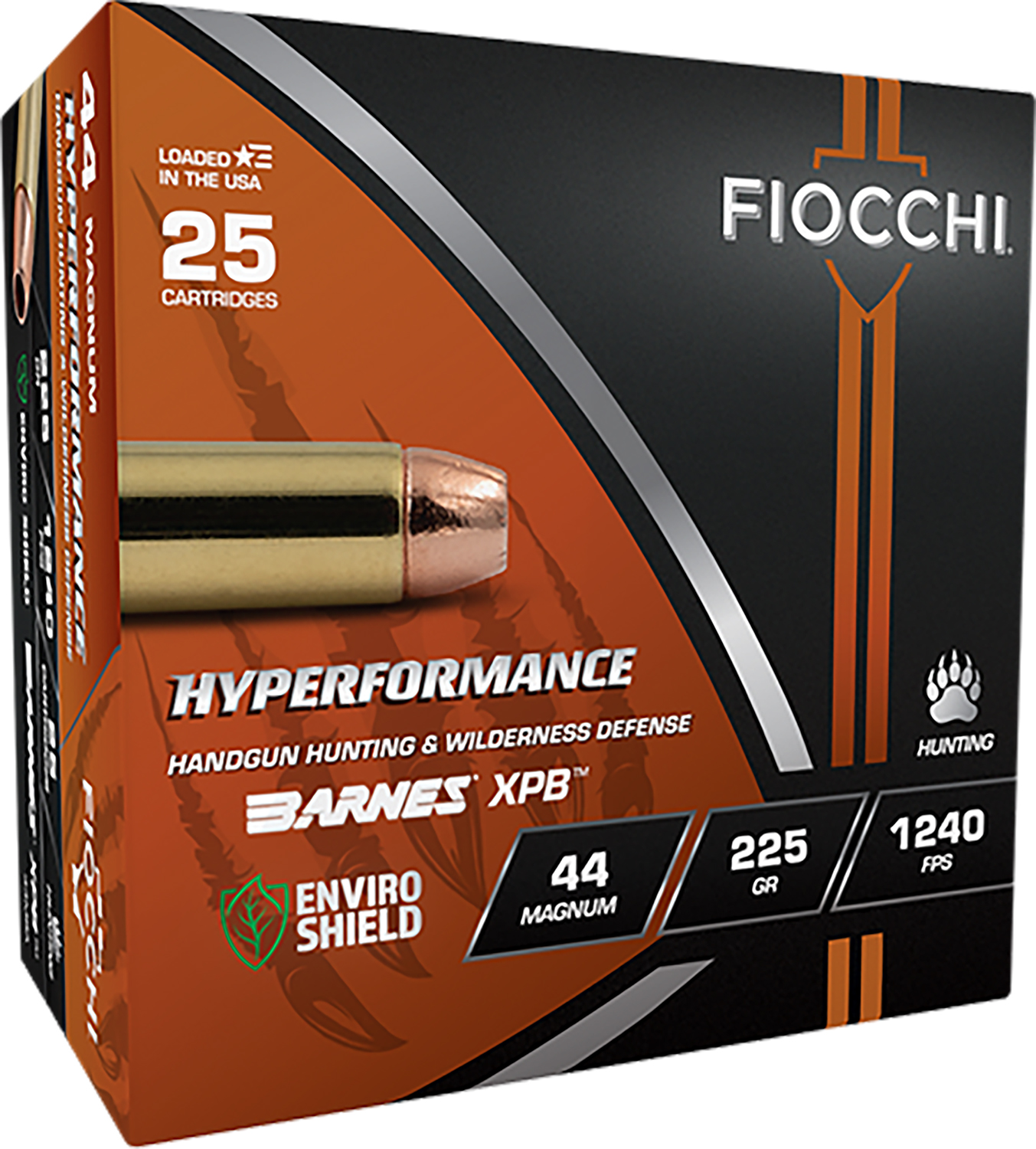 Fiocchi 44Mba Hyperformance 44 Mag 225 Gr XPB 25 Per Box/ 8 Case