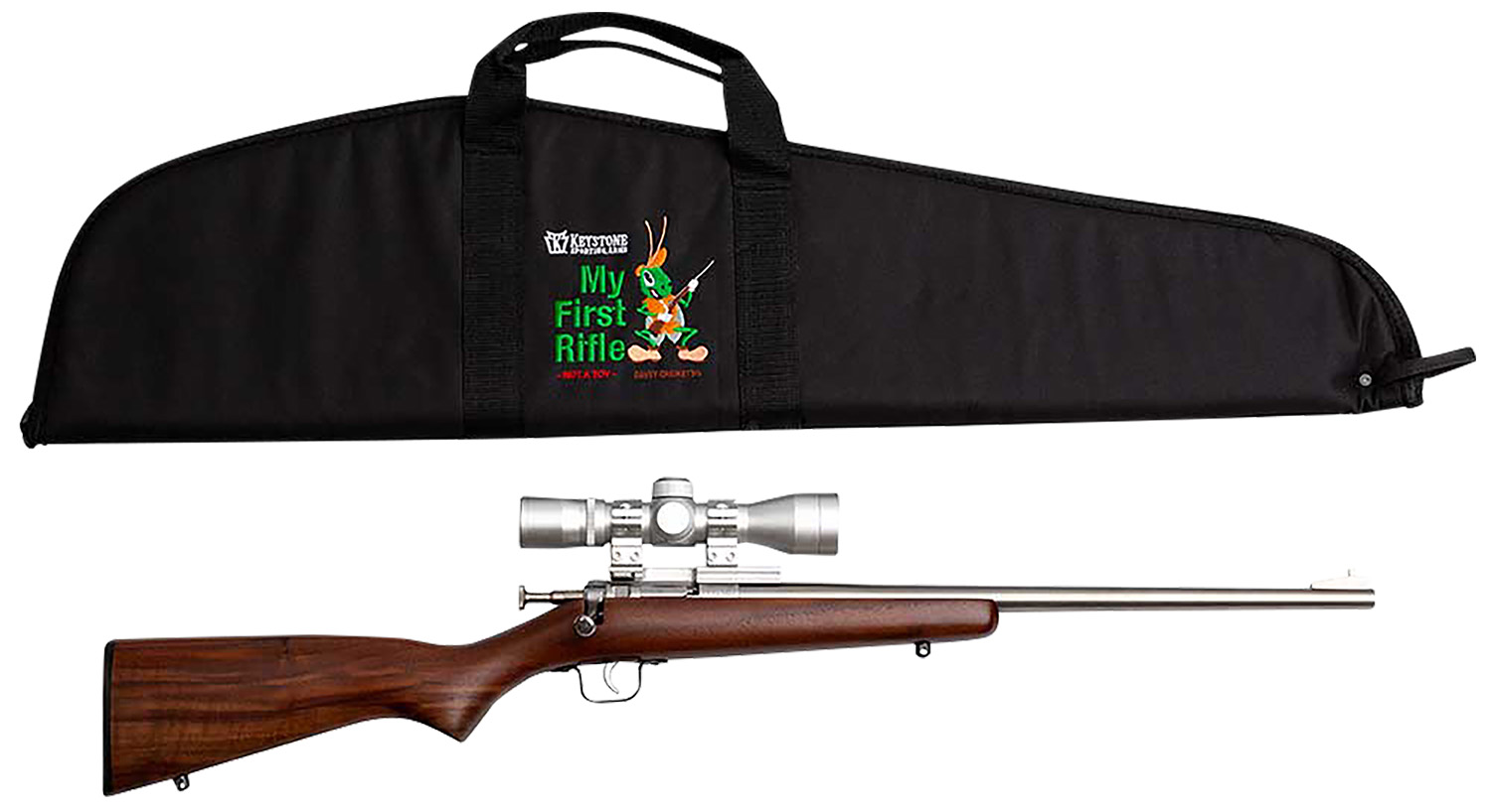 Crickett KSA2238BSC My First Rifle 22 S/L/LR 16" Walnut Stock Scope