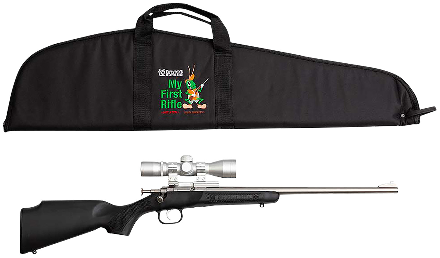Crickett KSA2245BSC My First Rifle 22 S/L/LR 16" SS Barrel Black Stock