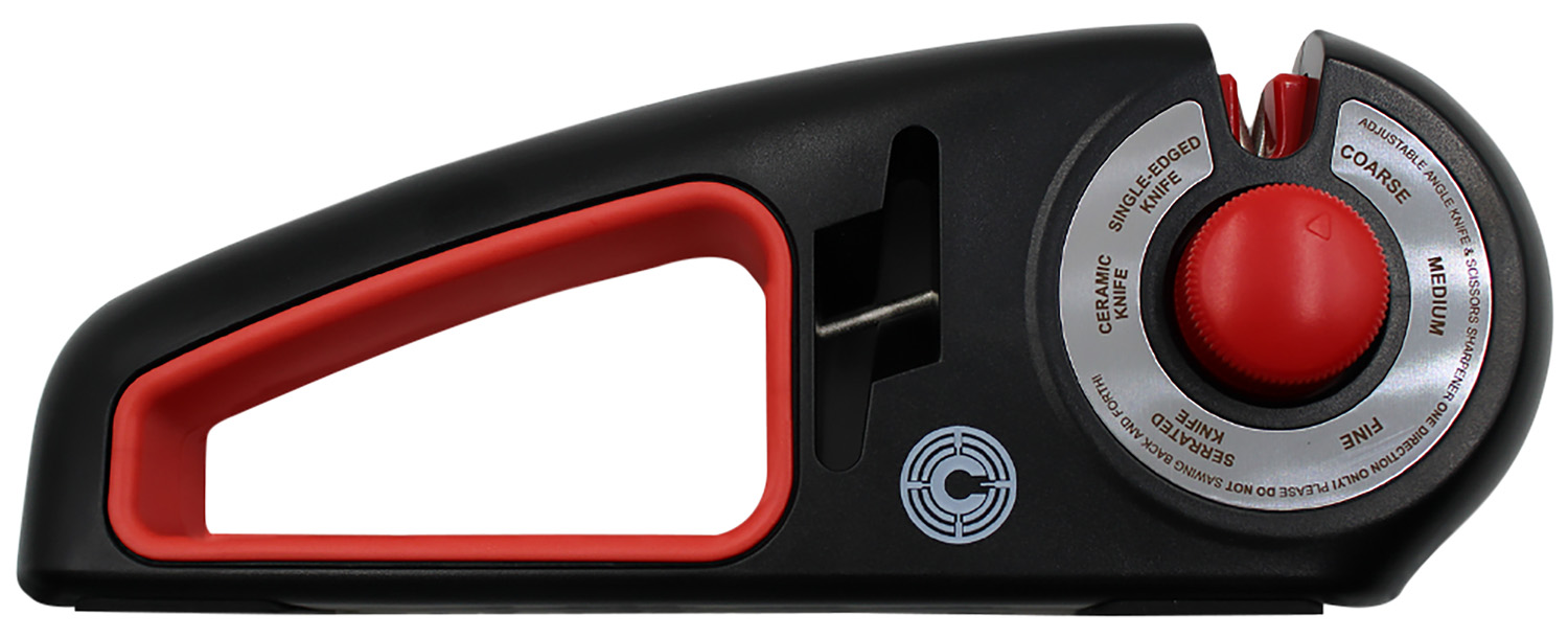 Caliber Gourmet CBGKS1 Knife Sharpener Adjustable Black/Red, Carbide/Ceramic Sharpener
