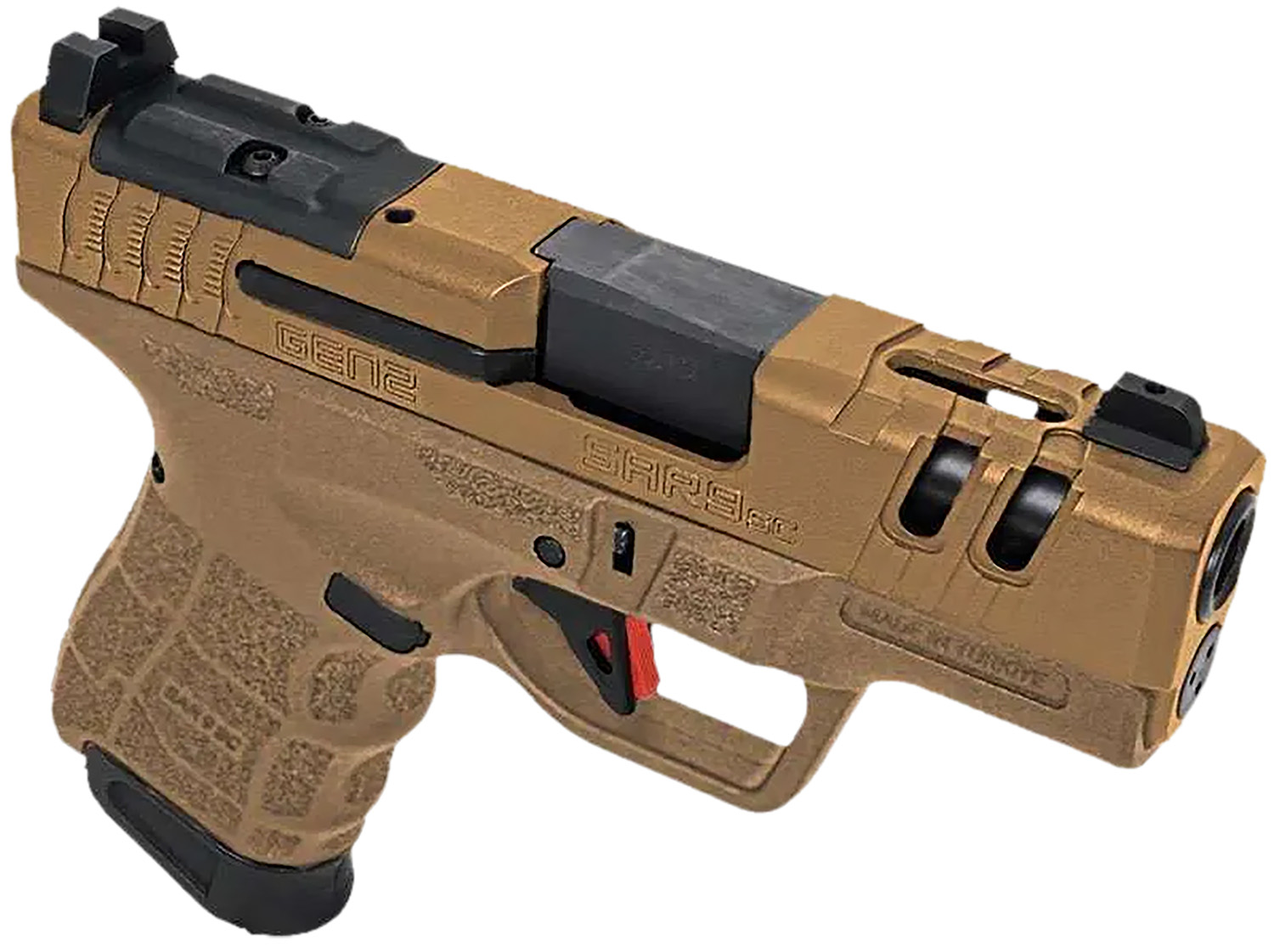 SAR USA SAR9SCG2BR SAR9 SC Gen2 Sub-Compact Frame 9mm Luger 15+1 3.30 Black Steel Barrel, Bronze Cerakote Steel Optic Ready/Ported/Serrated Slide, Bronze Polymer Frame, Bronze Polymer Grip