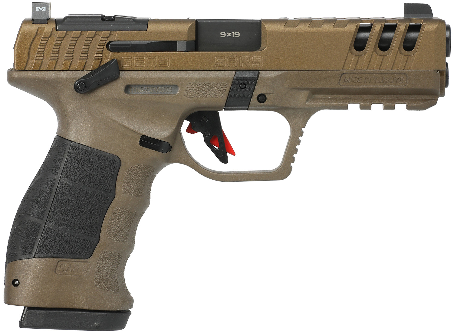SAR USA SAR9G3BR SAR9 Gen3 Full Size Frame 9mm Luger 17+1 4.40 Black Steel Barrel, Bronze Cerakote Steel Serrated Slide, Bronze Cerakote Polymer Frame w/Picatinny Rail, Black Polymer Grip
