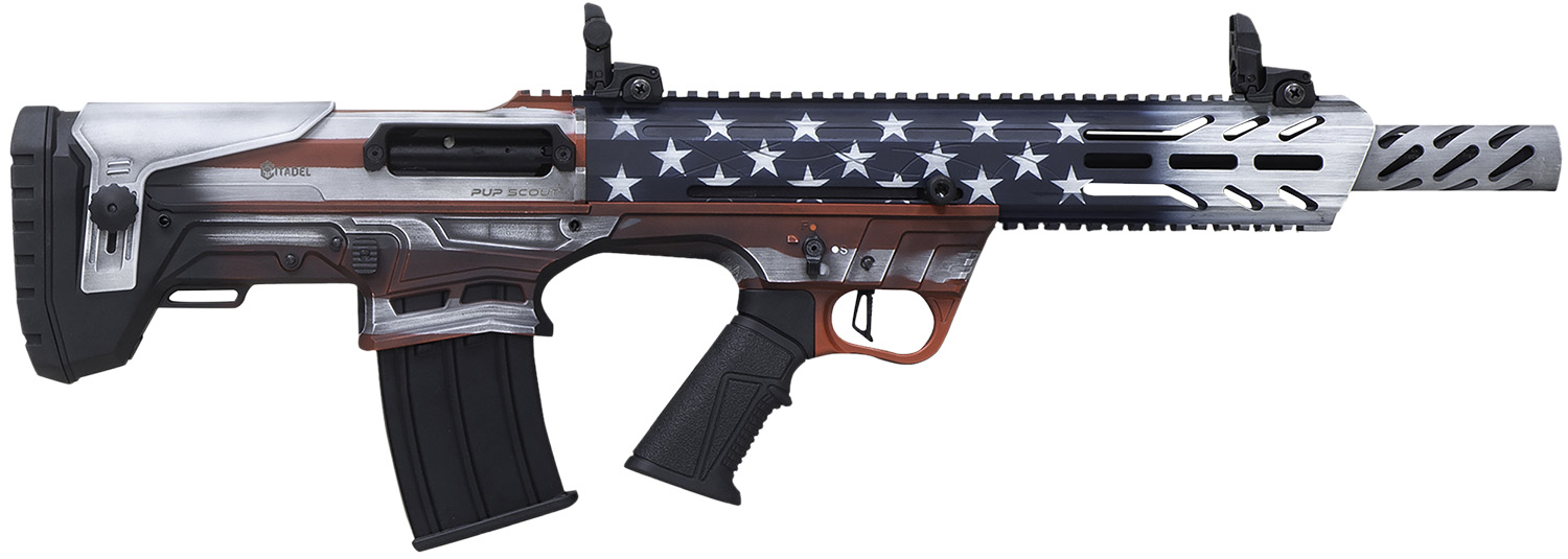 Citadel FRPS1218USA Pup Scout 12 Gauge Semi-Auto 18.5" USA Flag Design