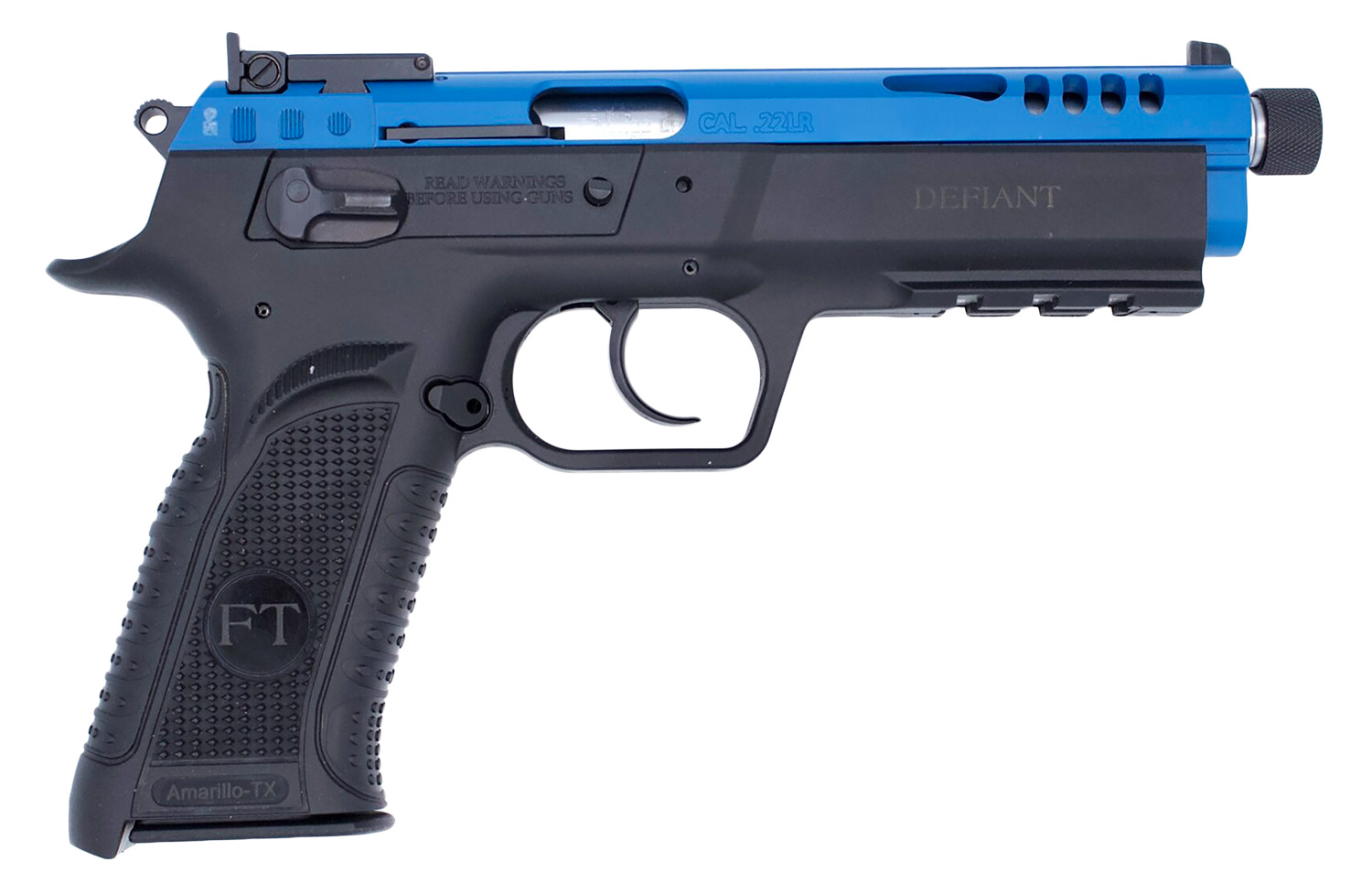 Tanfoglio TFFORCE22TB Force Tactical 22 LR 10+1 4.40 Stainless Threaded Barrel, Blue Optic Cut/Ported/Serrated Slide, Black Polymer Frame w/Beavertail & Picatinny Rail, Black Textured Grip