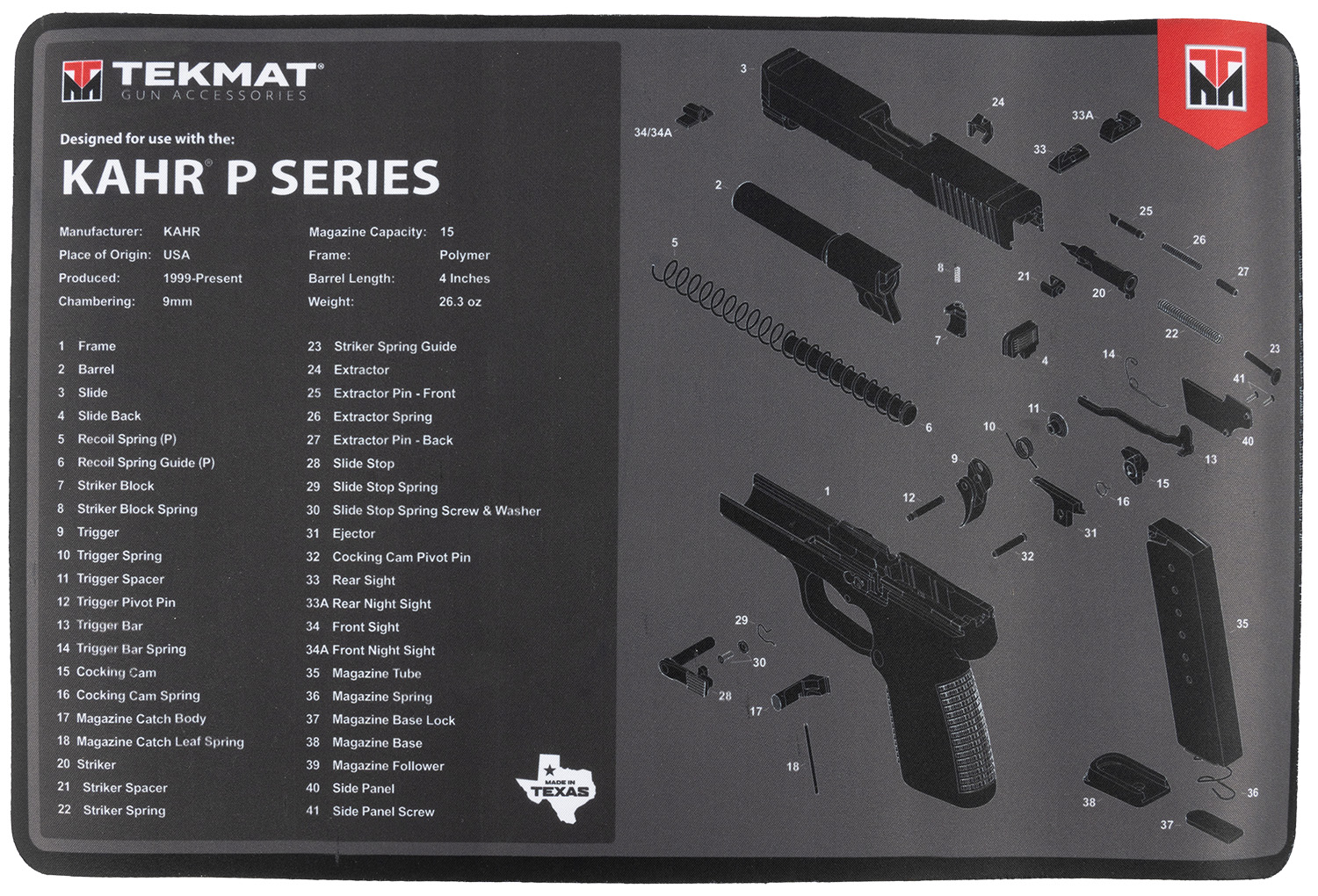 TekMat TEKR17KAHRPSRS KAHR Cleaning Mat Black Thermoplastic Fiber Top W/Vulcanized Rubber Back 11" X 17"