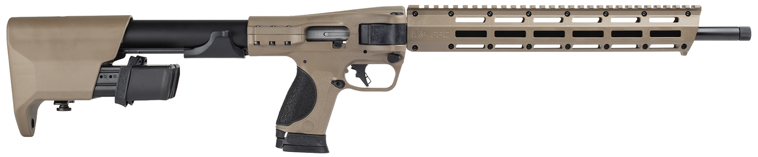 Smith & Wesson 14376 M&P FPC  9mm Luger 23+1 18.60" Black Oxide Flat Dark Earth Cerakote Aluminum Receiver M-LOK Handguard Polymer Stock Palm Swell Grip