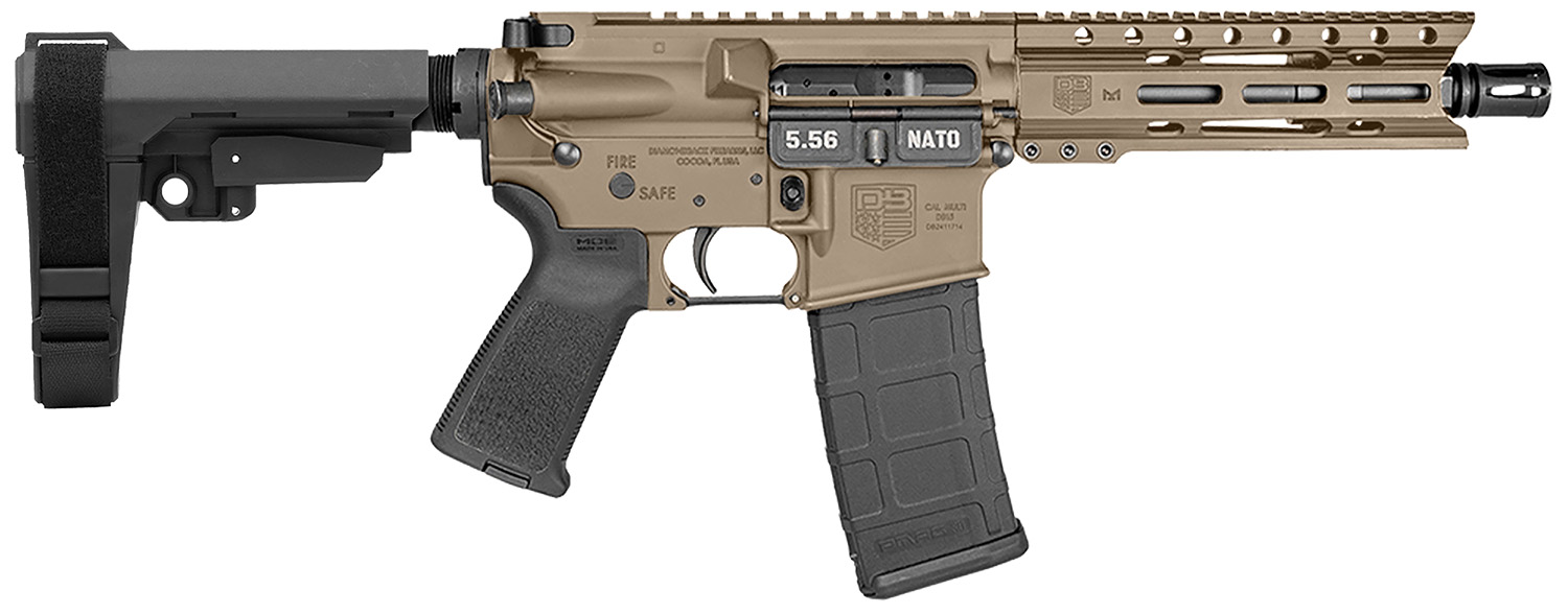 Diamondback DB1913K061 DB15  5.56 NATO 30+1 7" Flat Dark Earth Cerakote Heavy Barrel 7075-T6 Aluminum Receiver 6" M-LOK Handguard SBA3 Brace Magpul MOE Grip