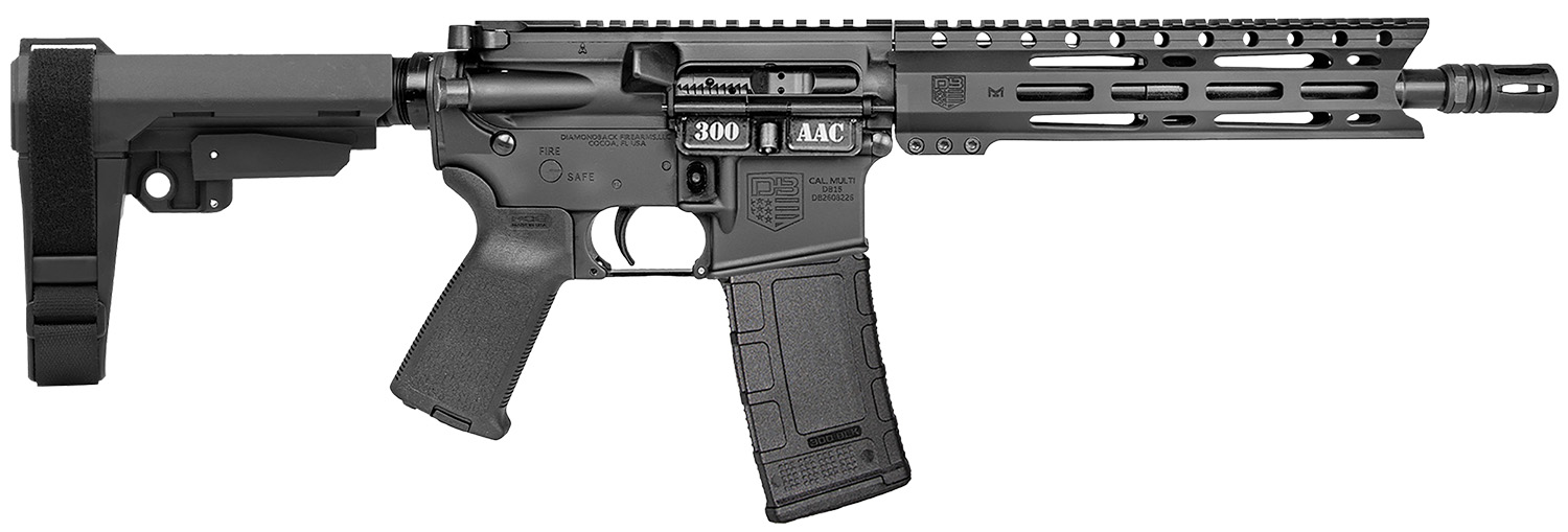 Diamondback DB1916B001 DB15  300 AAC 30+1 10" Black Hard Coat Anodized Heavy Barrel 9" M-LOK Handguard 7075-T6 Aluminum SBA3 Brace Magpul MOE Grip
