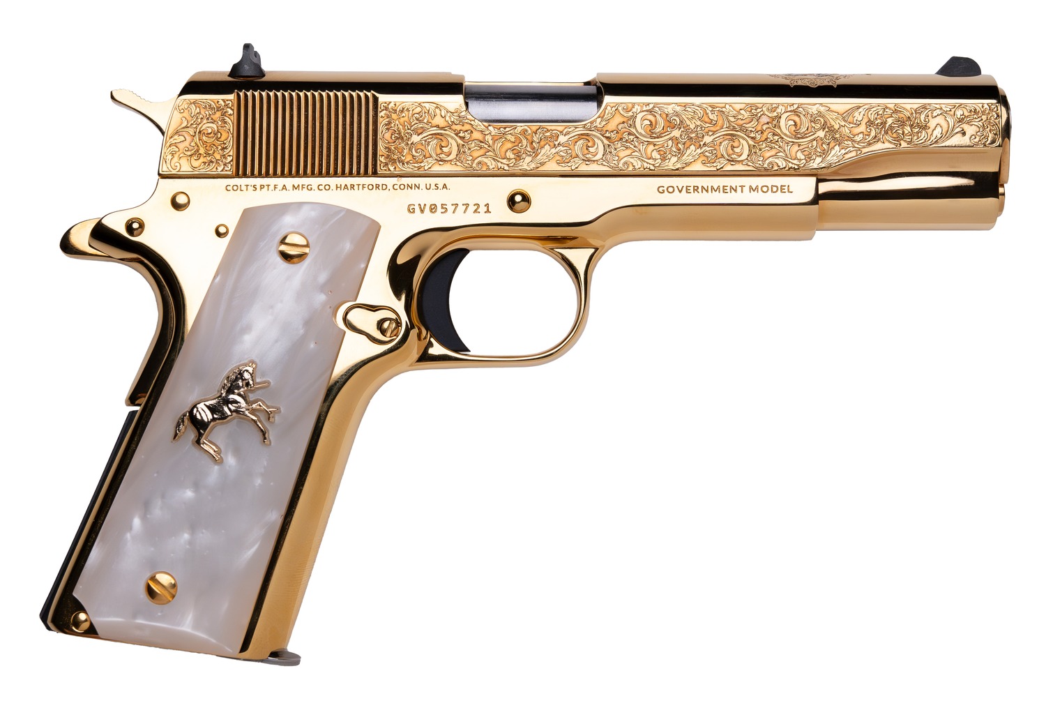 CNCELRANCH Colt 1911 El Ranchero 38 Super 5" 7+1 Gold Pearl Grip