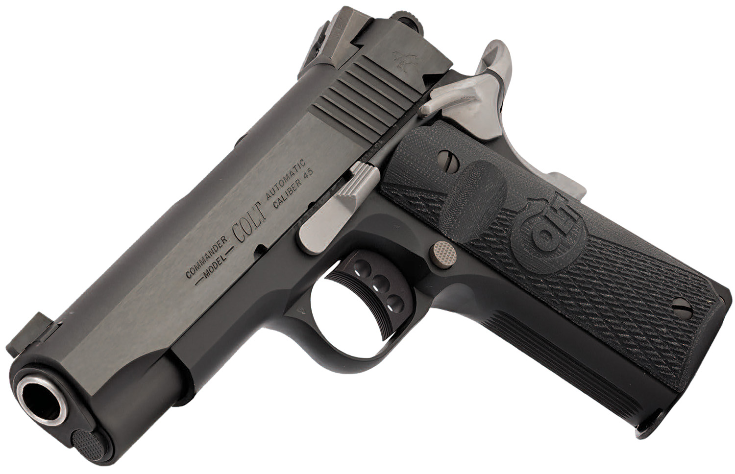 Colt Mfg O4840NC Night Commander  45 ACP 8+1 4.25" Blued Steel Barrel, Cerakote Serrated Aluminum Slide, Blued Cerakote Aluminum Frame w/Beavertail, Black G10 Grip