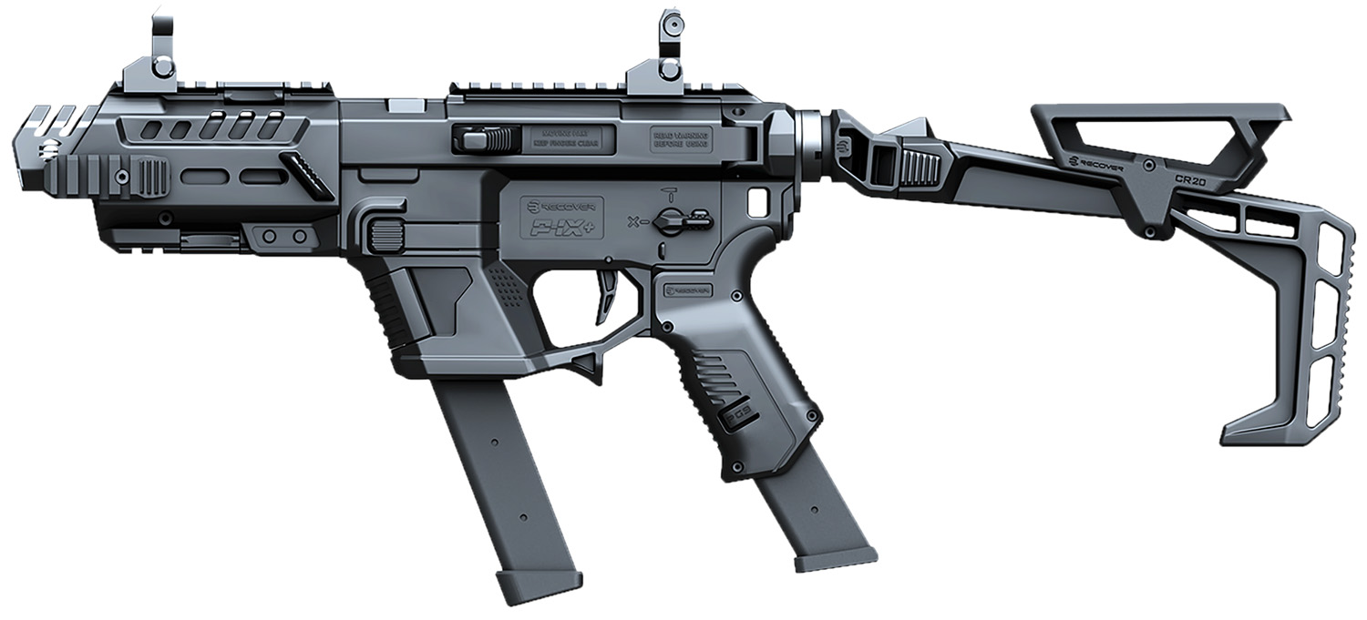 Recover Tactical PIXPBFST01 P-IX+Basic PG9 Folding Stock Black - REC