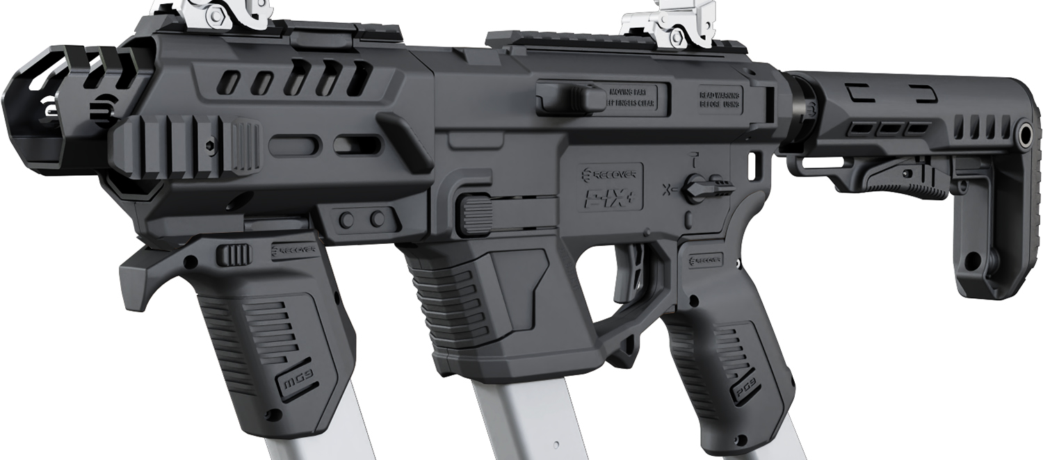 Recover Tactical PIXPMGST01 P-IX+MG  PG9 SR20 Metal Front Guard Black