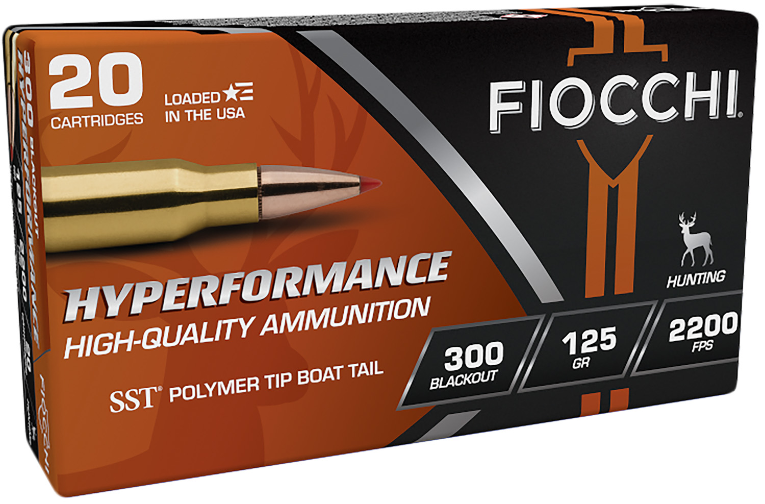 Fiocchi 300BLKH20 Hyperformance 300 Blackout 125gr SST 20 Rounds