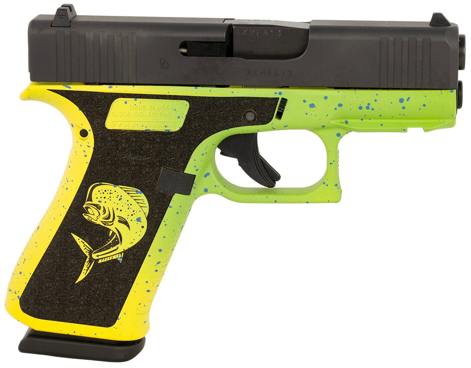 Glock UX4350204MAHIFR G43X 9mm 10+1 3.41" Black Slide Mahi Frame