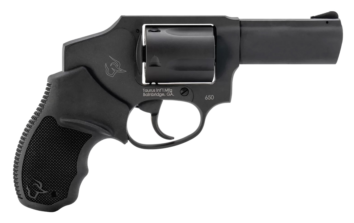 Taurus 2-650131 650  Small 357 Mag/38 Special +P 5 Shot 3 Matte Black Alloy Steel Barrel, Cylinder & Frame, Black Rubber Grip, Transfer Bar Safety, Concealed Hammer