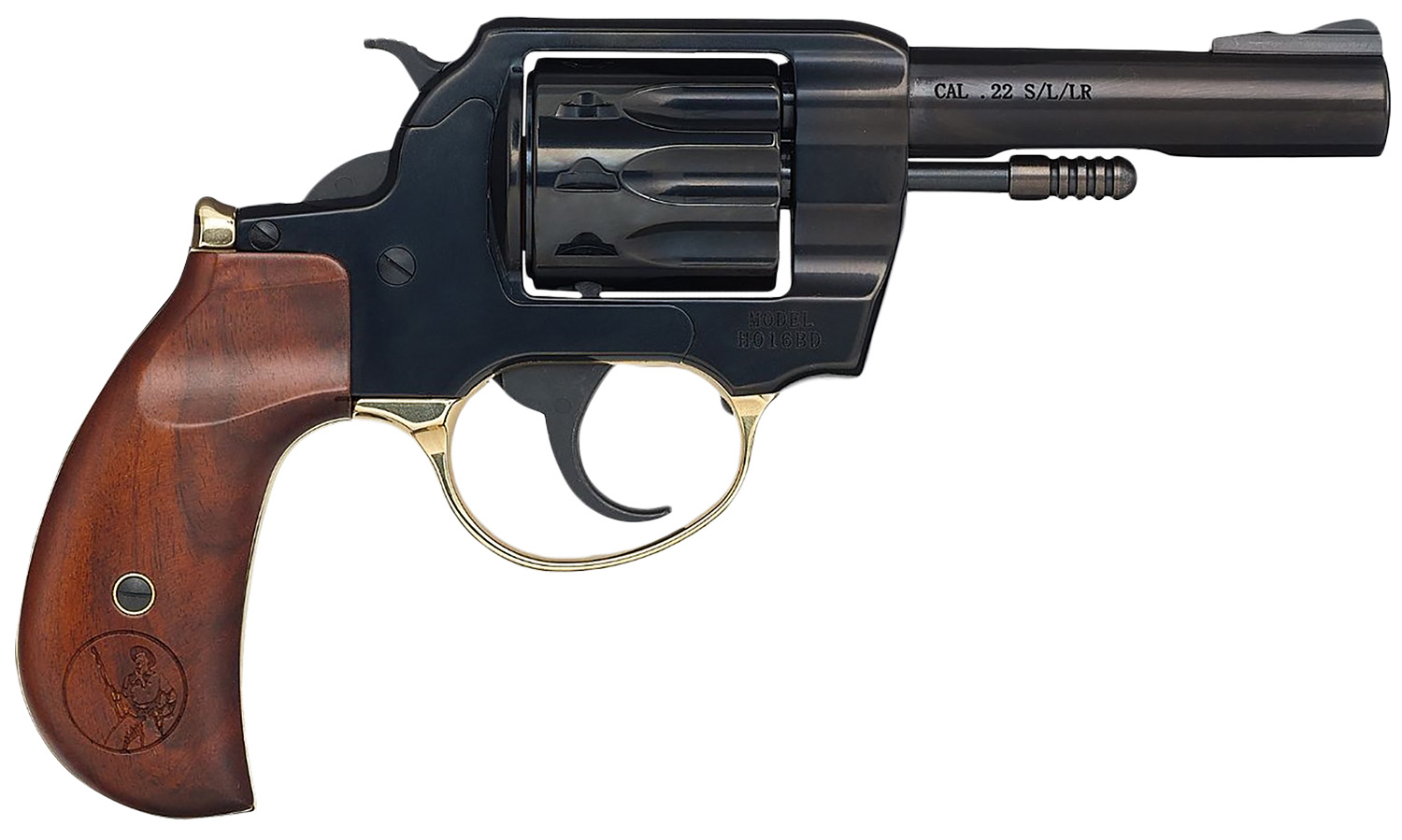 Henry H016BD Golden Boy  22 LR 10 Shot 4" Blued Steel Barrel, Cylinder, Blued Polished Steel Frame, Walnut Birdshead Grip, Transfer Bar Safety, Exposed Hammer