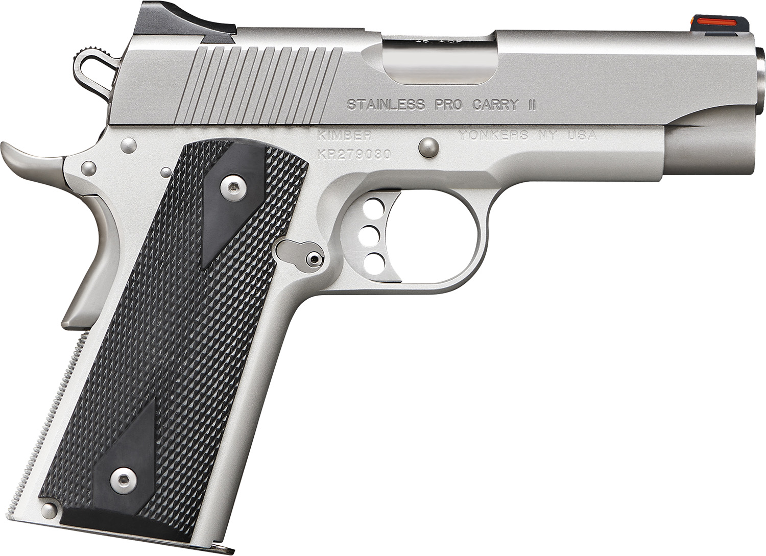 Kimber 3200052CA Stainless Pro Carry II .45 ACP 7+1 Red Fiber Optic