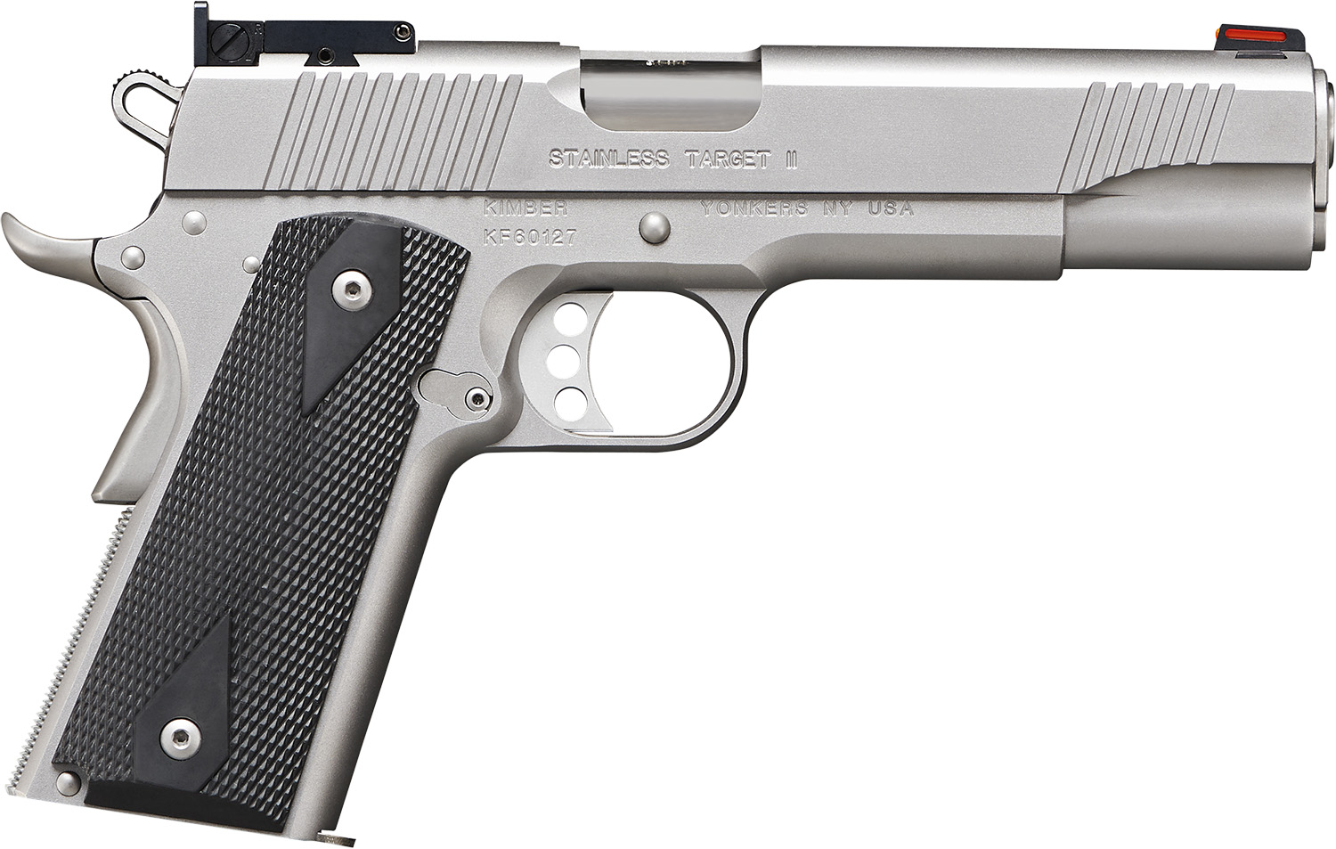 Kimber 3200107CA Stainless Target II 10MM Pistol 8+1 Red Fiber Optic