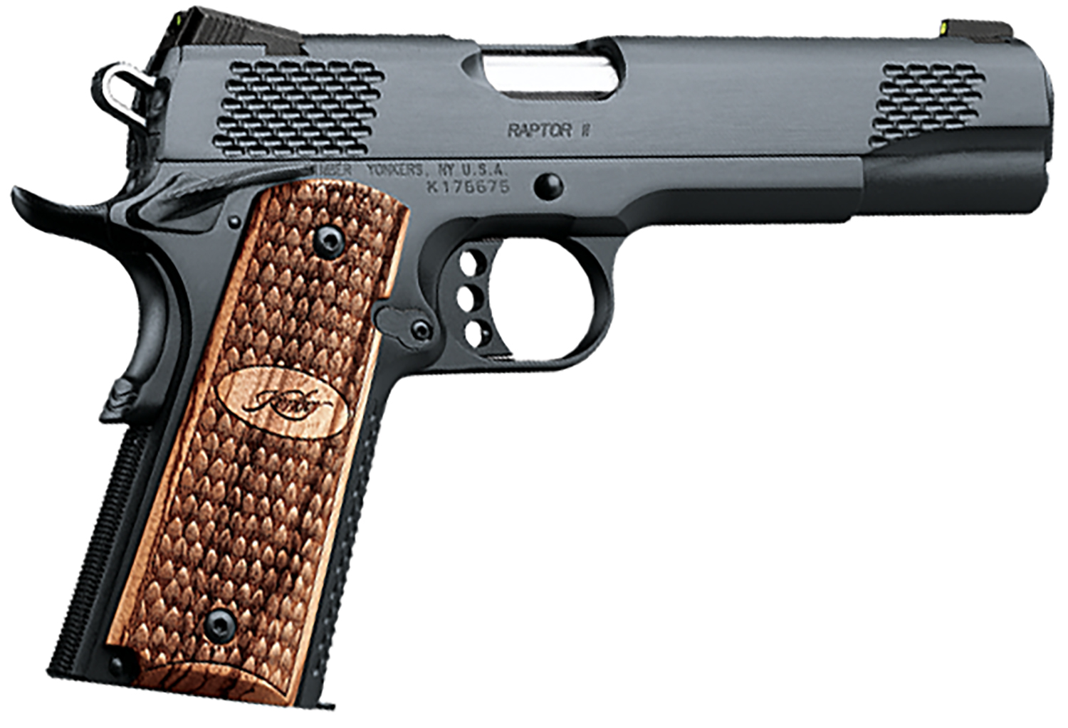 Kimber Raptor II 3200117CA .45 ACP 8+1 Night Sights Zebra Wood Grips - Kimber - 45 ACP