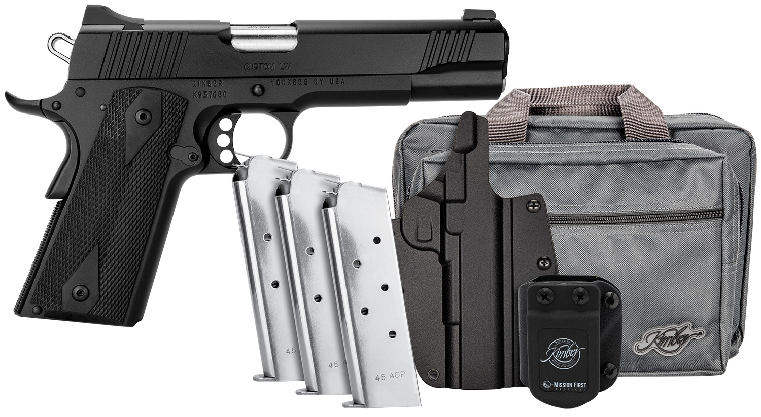Kimber Mfg.inc 3700812 Custom LW Club Bundle 45ACP 7+1 5" Front...