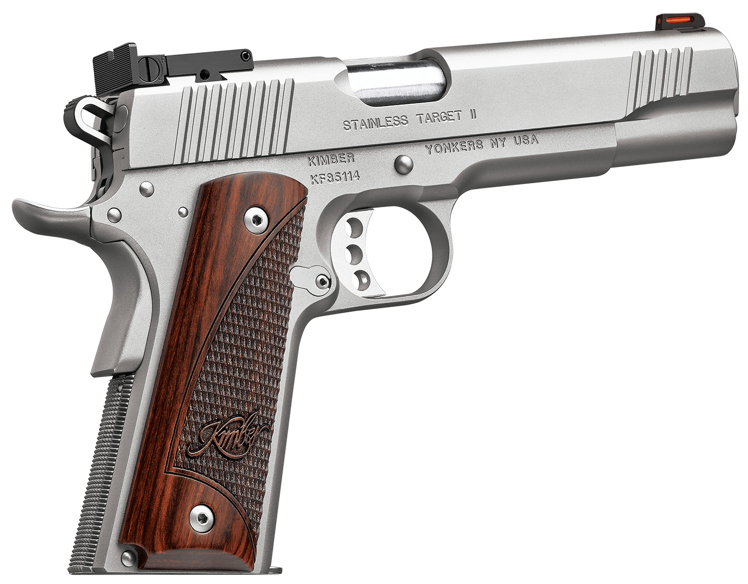 Kimber 3200326 Stainless Target II 9mm Pistol 5" Rosewood Grips 8rd