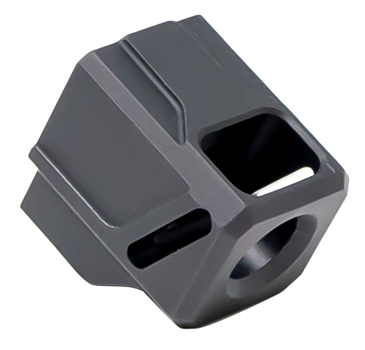 Faxon Firearms FFPACOMPSSG01 EXOS-523 Compensator For G43 Black Anodized Aluminum 1/2"X28 Threads 1.125" OAL 9mm