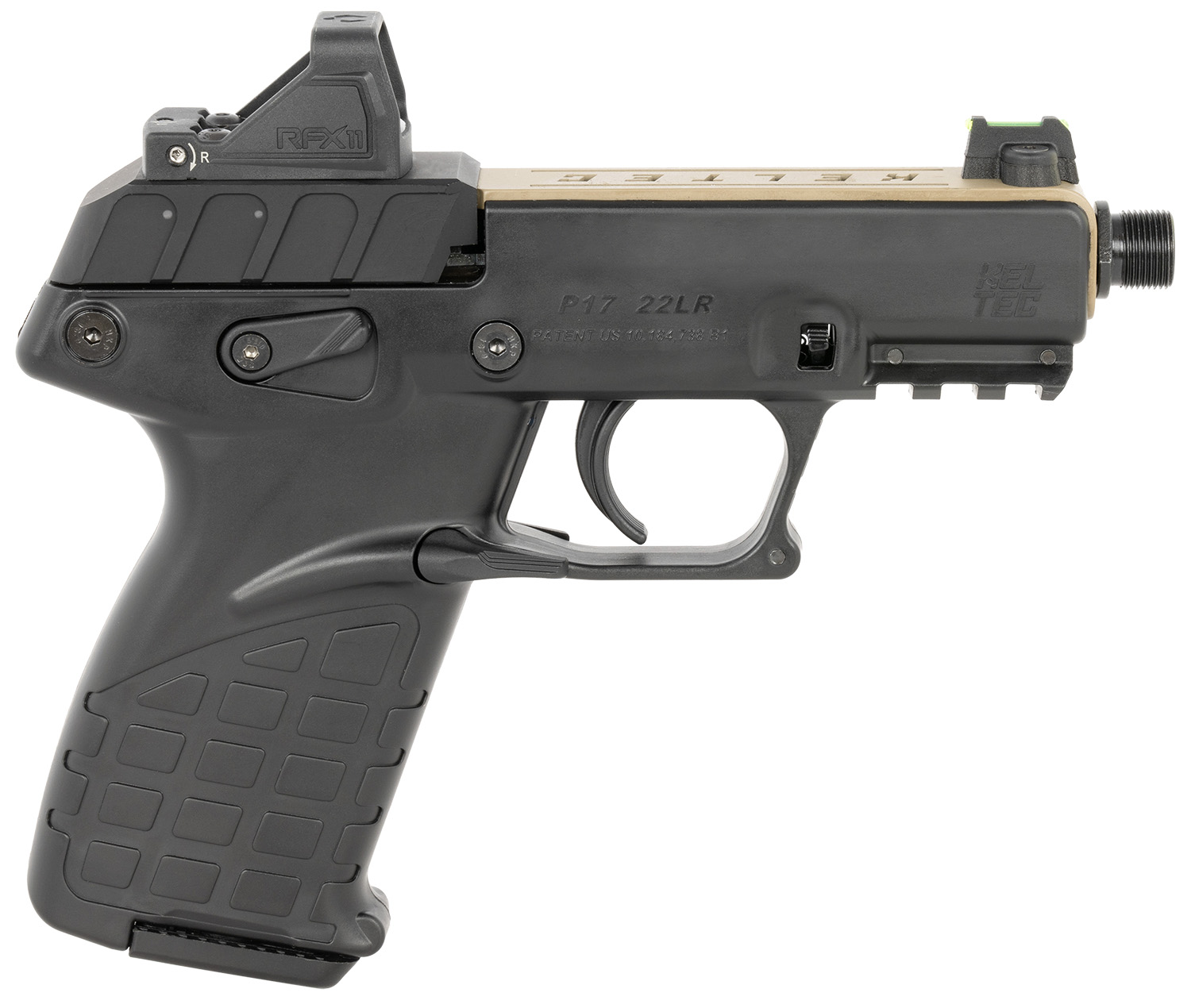 KEL-TEC P17 22 LR 3.8in 16+1rd Tan/Black Pistol with Optics P17TANBLKOPTIC