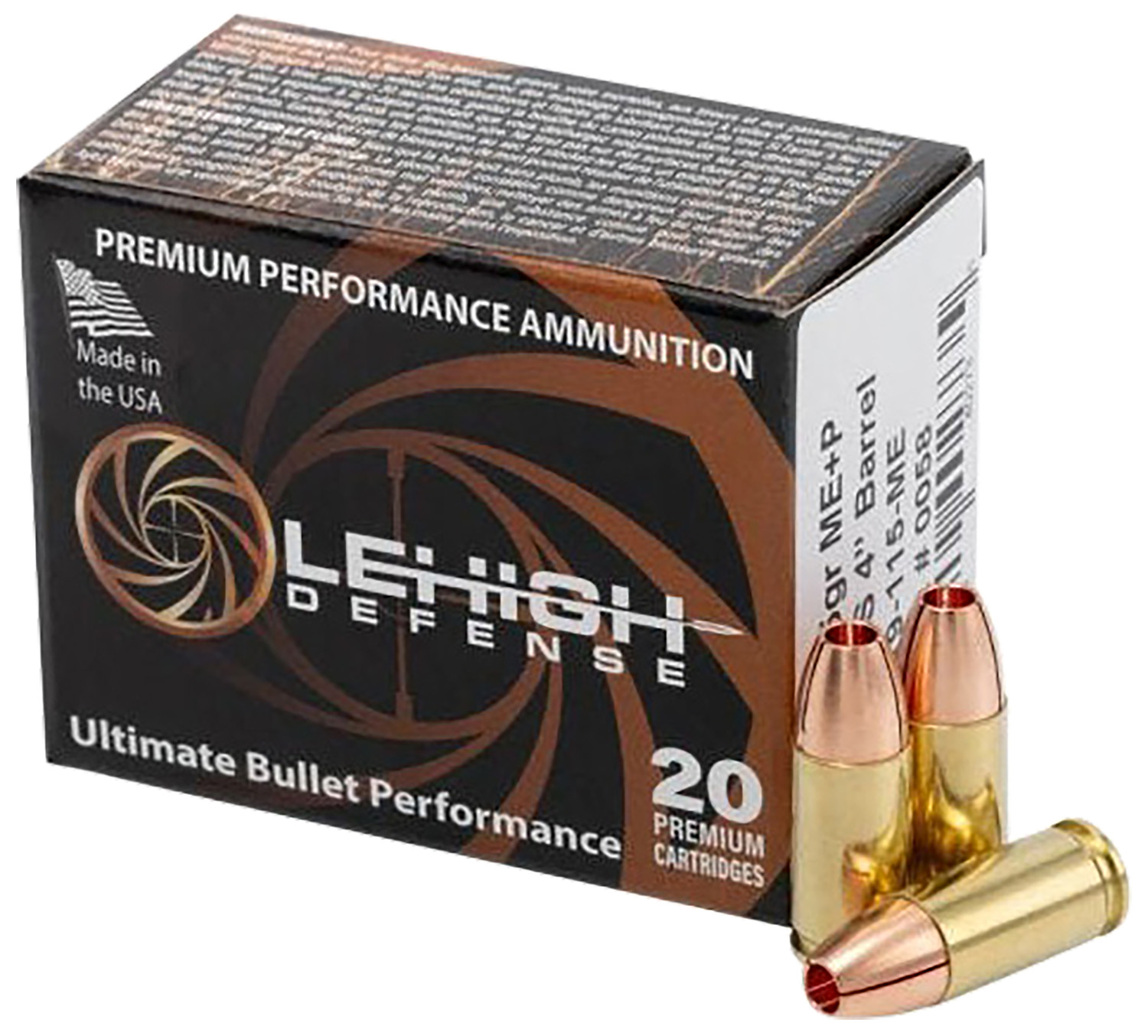 Wilson Combat LA9115ME 9mm+P 115gr Self Defense Ammo 20/Box