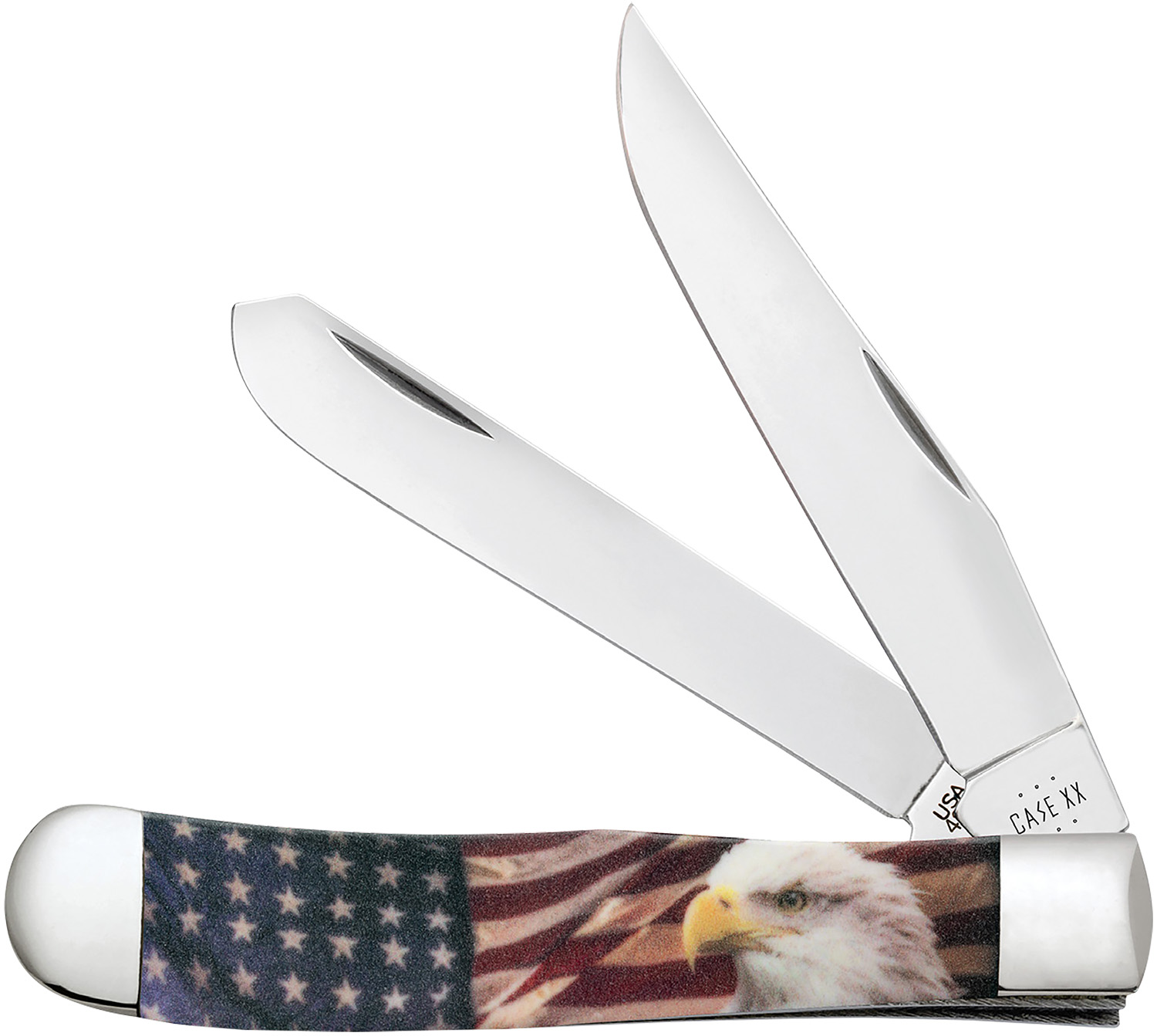 Case 10647 Patriot Trapper Folding Knife, Tru-Sharp SS, Red/White/Blue Handle