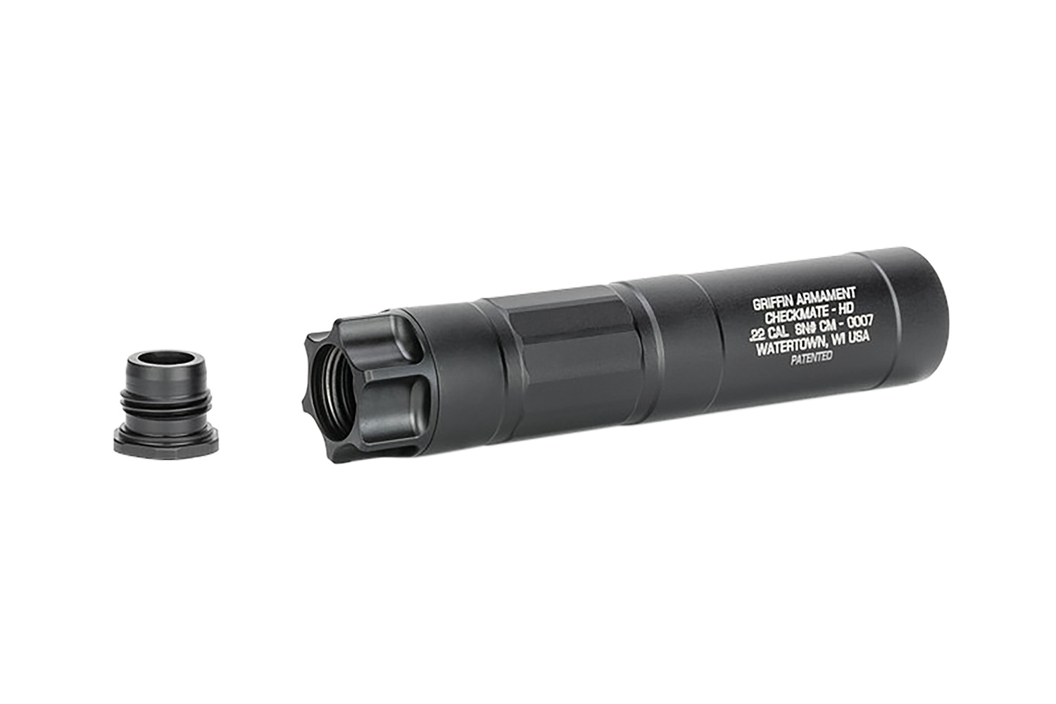 Griffin Armament GACMHD22CLW Checkmate HD22 Black 17-4 Stainless Suppressor