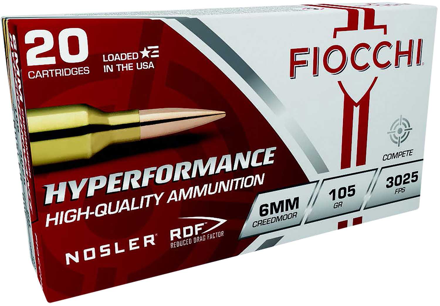 Fiocchi 6CMRD Hyperformance Match 6mmCreedmoor 105gr Nosler Reduced Drag...