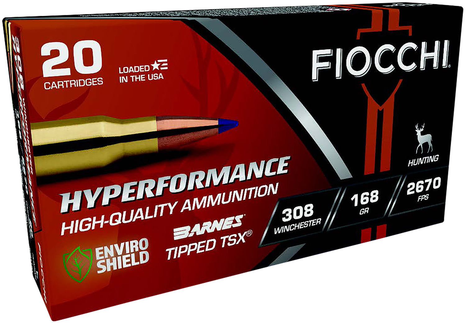 Fiocchi 308TTSX Hyperformance 308Win 168gr Barnes Tipped TSX 20 Per...