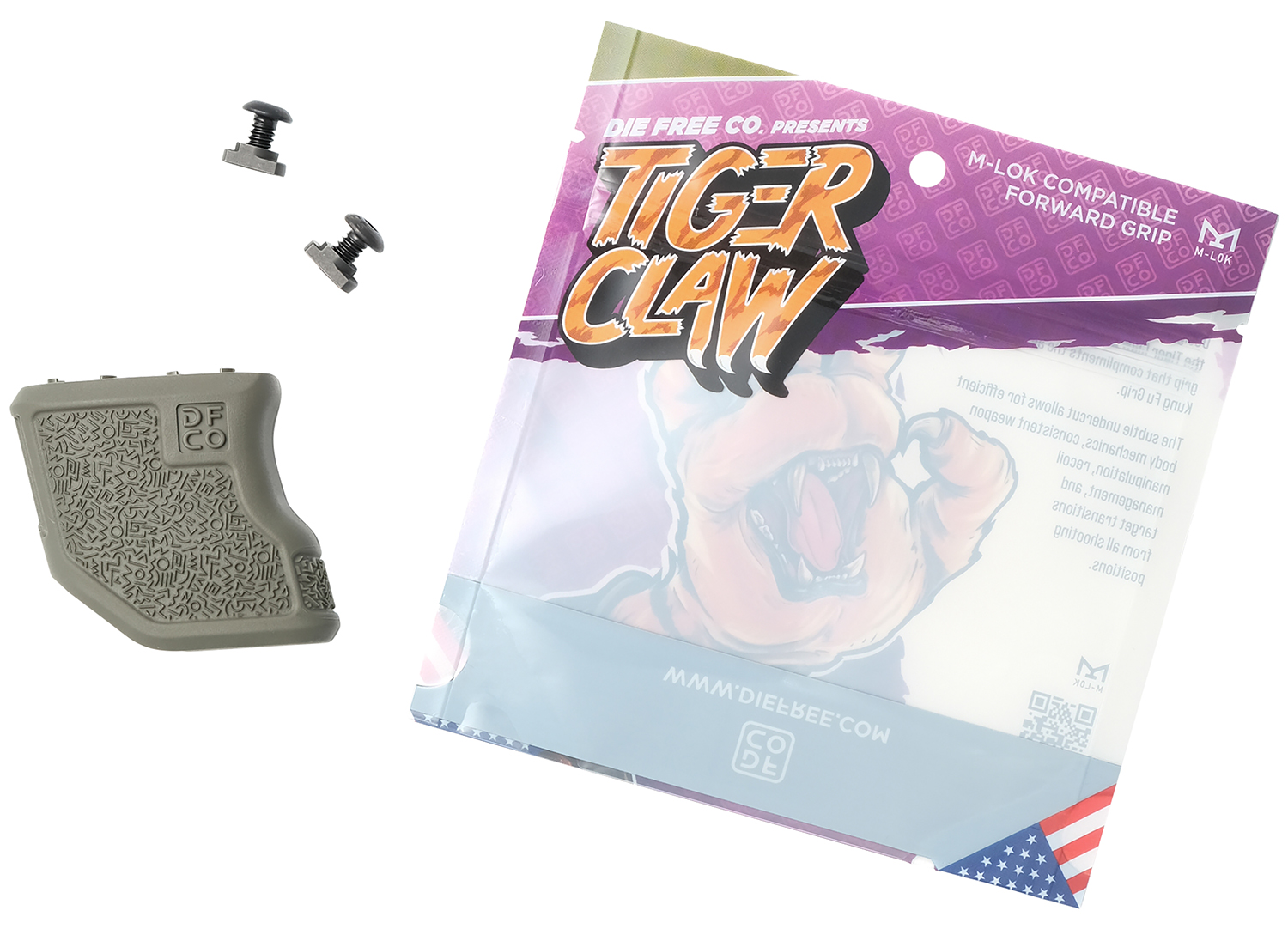 Die Free Co Llc TCMLOKODG Tiger Claw  Olive Drab Nylon