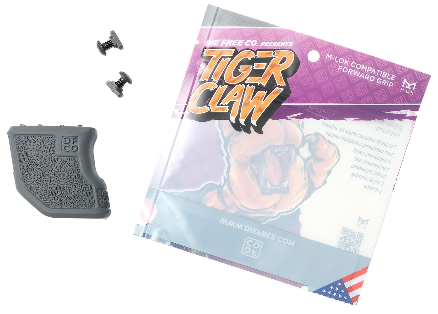 Die Free Co Llc TCMLOKGRY Tiger Claw  Gray Nylon