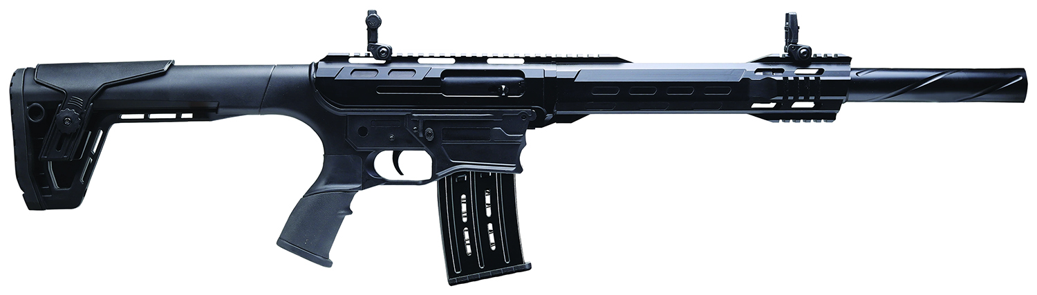 Charles Daly 930411 AR-12A  12 Gauge Semi-Auto 3" 5+1 18.50" Black Steel Barrel, Black Picatinny Rail Aluminum Receiver, Black Adj w/Pistol Grip Synthetic Stock